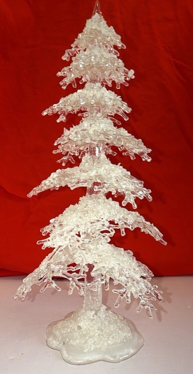 Department 56 Icy Trees Medium Set of 2 Village Accessories 10” & 6” Christmas