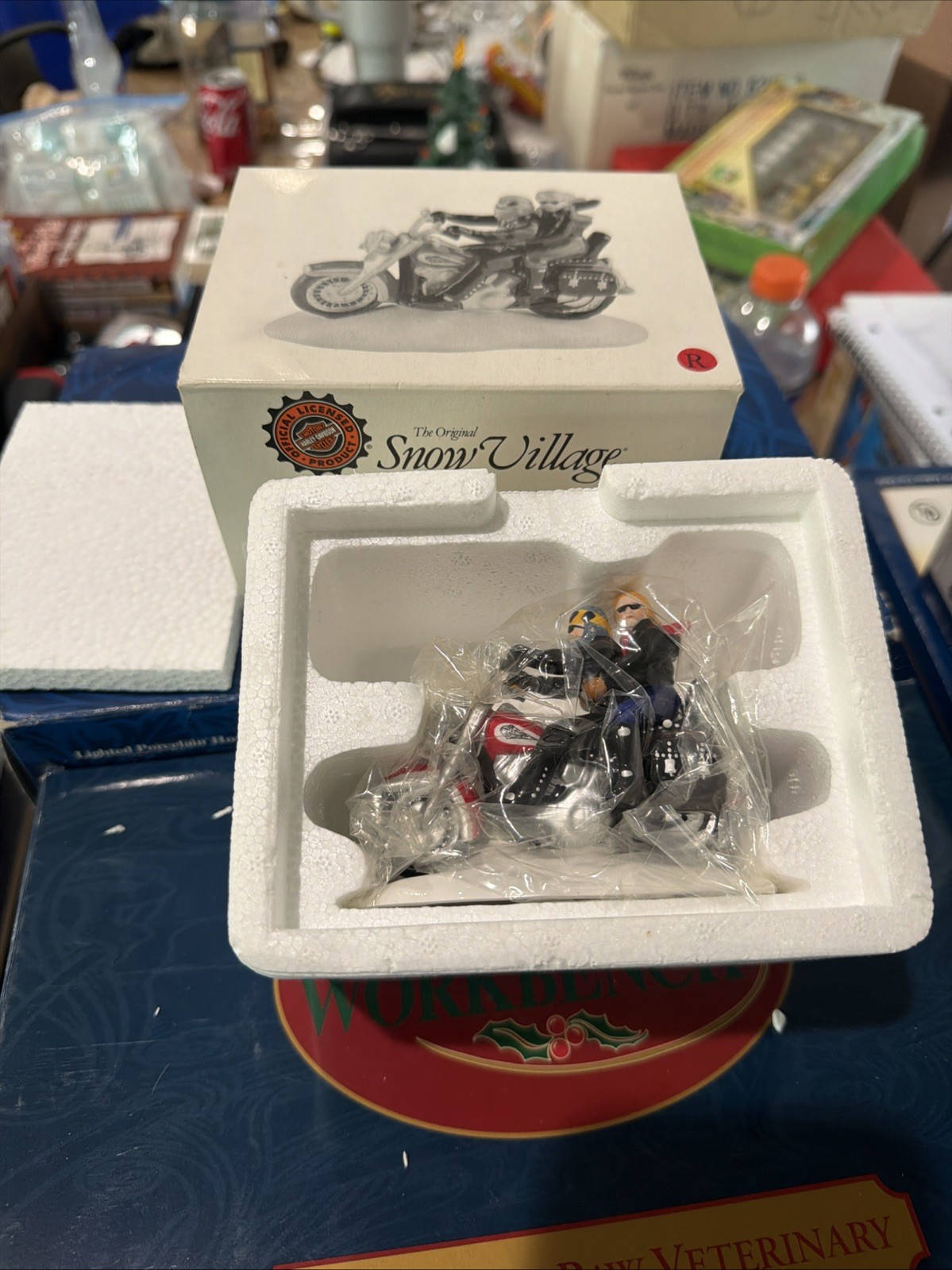 Dept 56 Snow Village Harley-Davidson Motorcycle Two for the Road 54939 Retired
