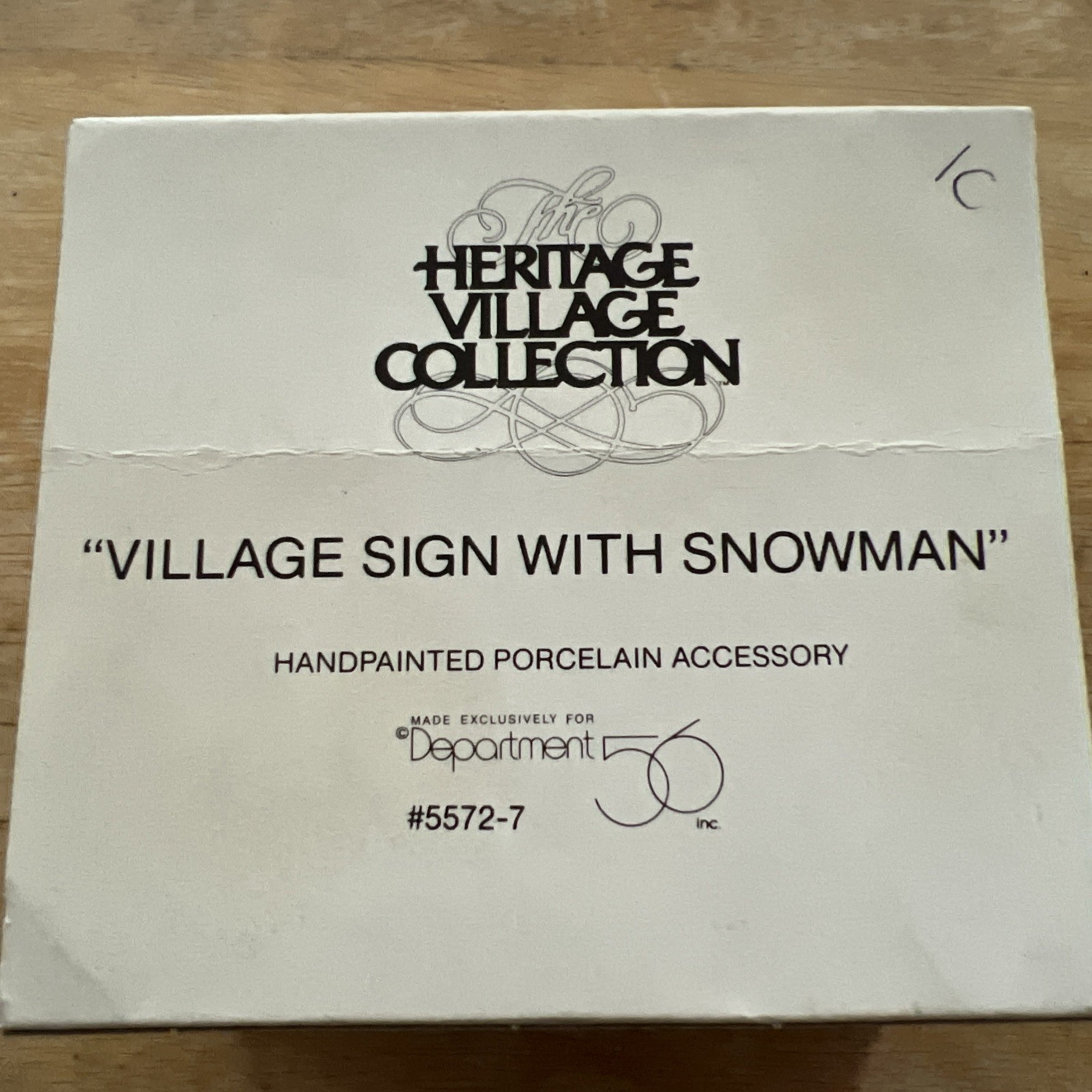 Vintage Dept 56 Village Sign With Snowman #5572-7