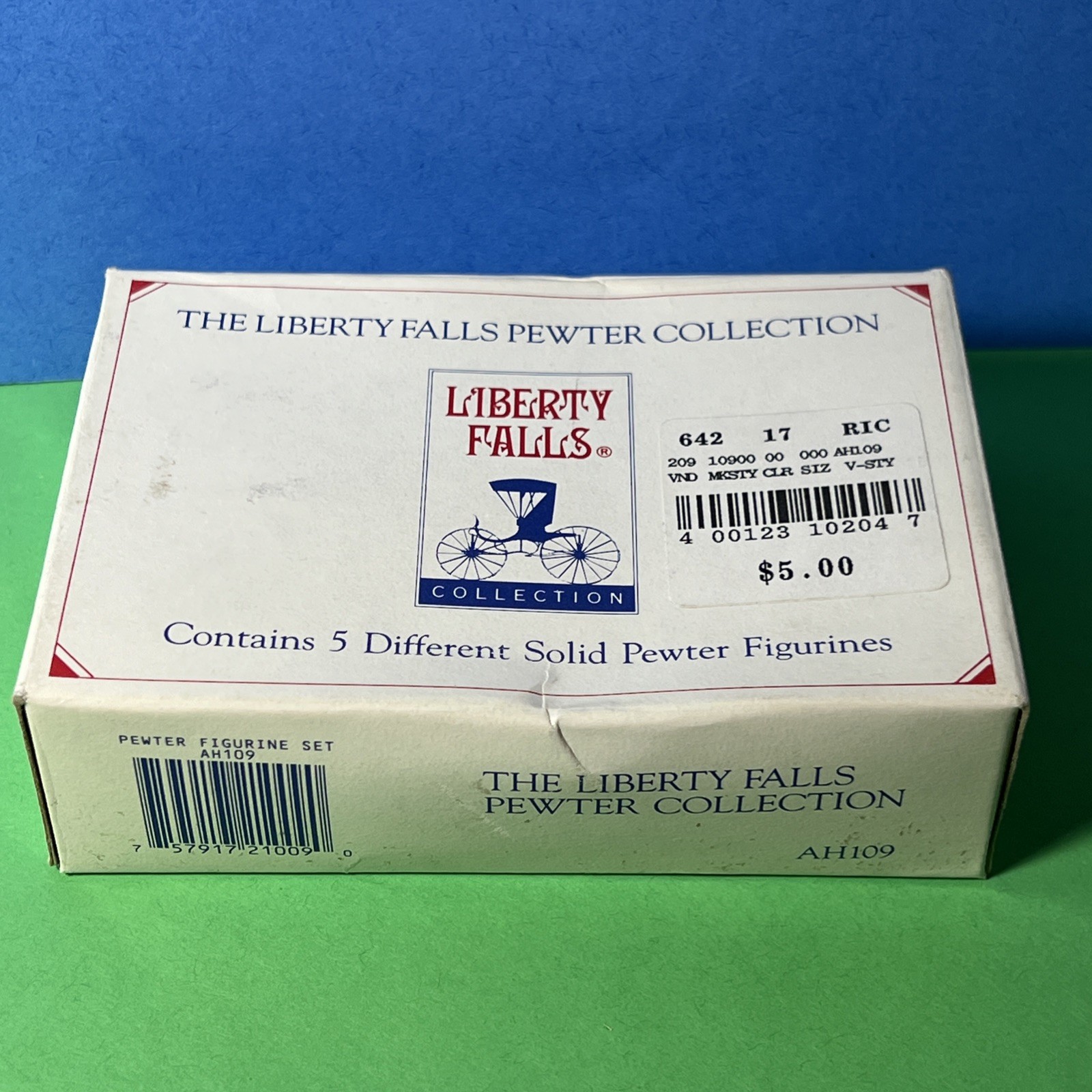 1996 Liberty Falls Miniature Accessory Set Timber Wagon & 4 Figures AH109