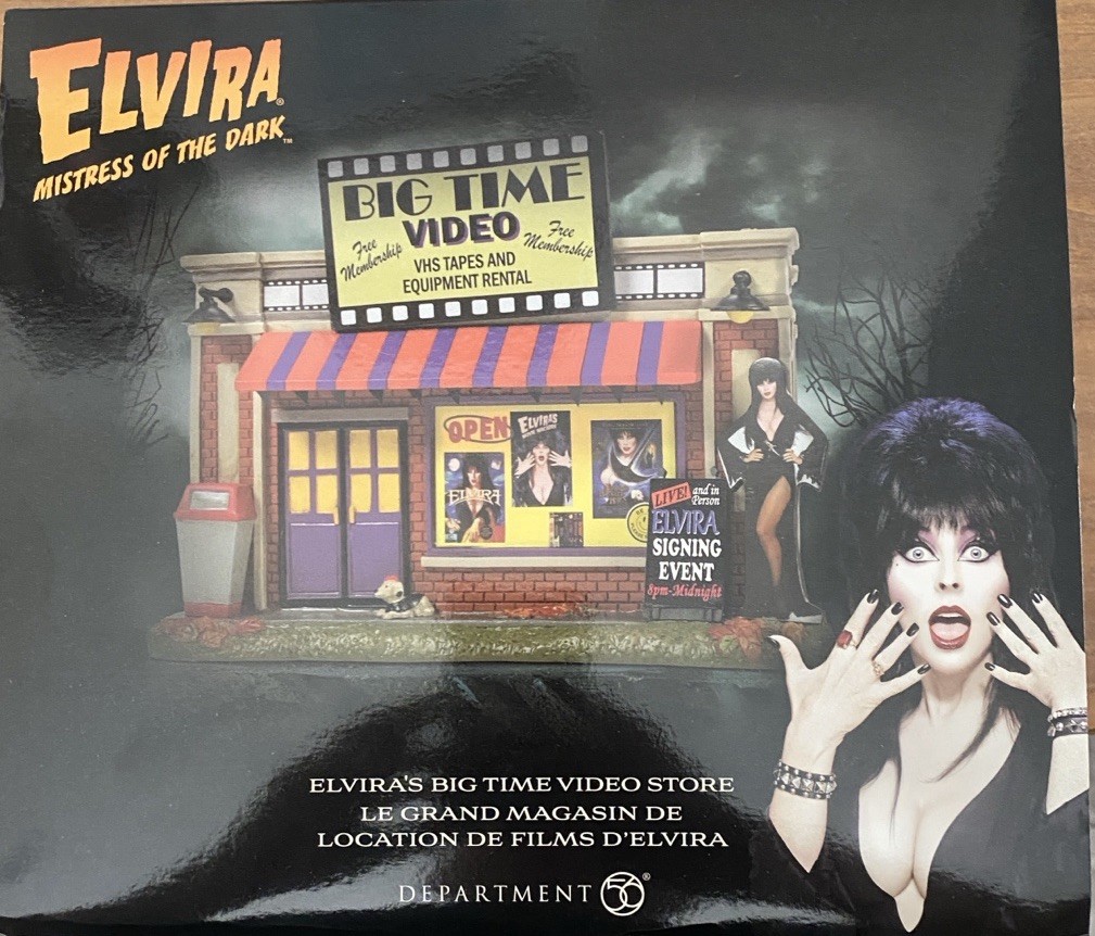 Department 56 Elvira Big Time Video Store Village House Building Boxed