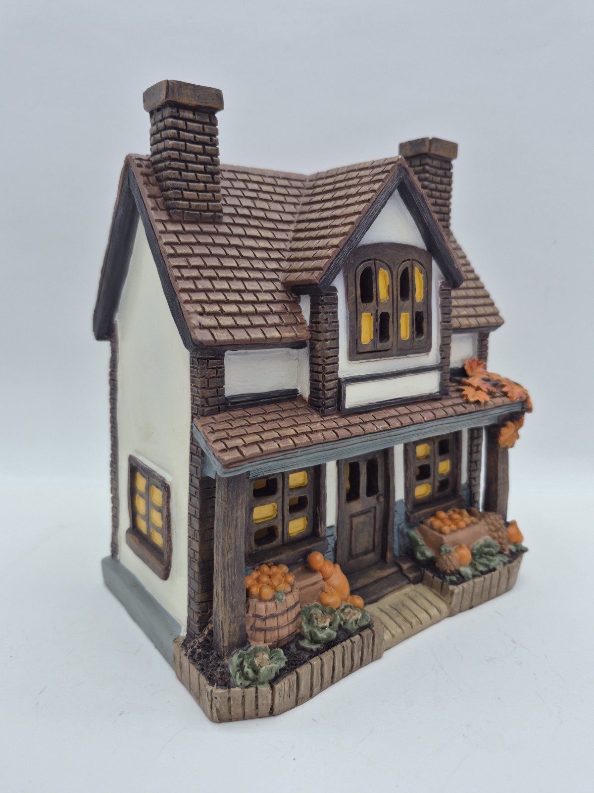 Hobby Lobby Cozy Fall Cottage House Light Up Pumpkins Brown 7.5in Tall