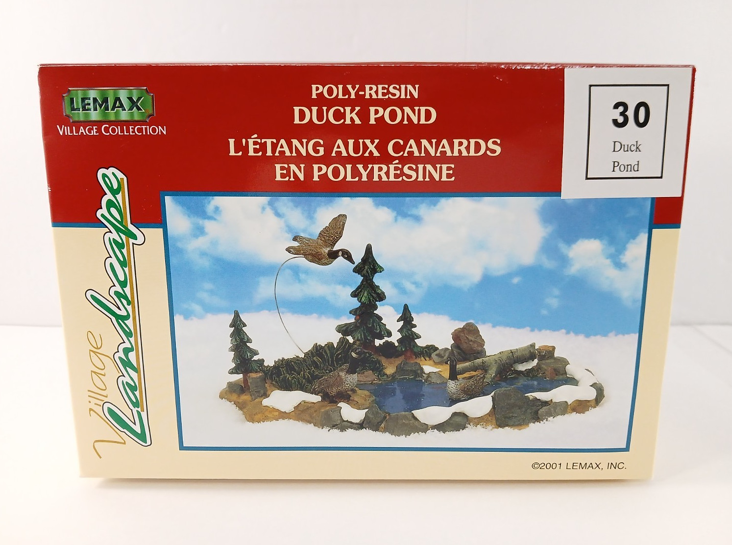 2001 Lemax DUCK POND Caddington Village Christmas Winter Wildlife Landscape NEW!