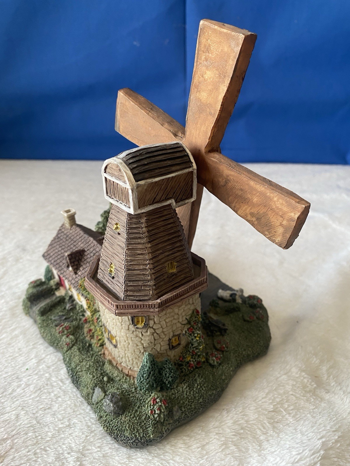 Walmart Multicolor Resin Windmill Cottage Miniature Village House Figurine