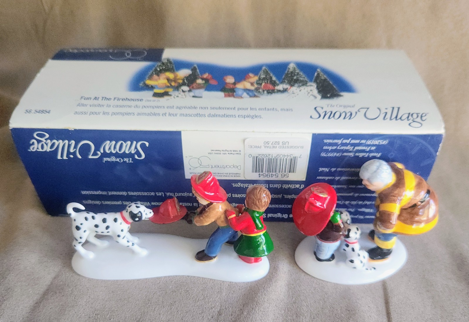Fun At The Firehouse #54954 dalmation Snow Village Department 56-BUYER GUARANTEE