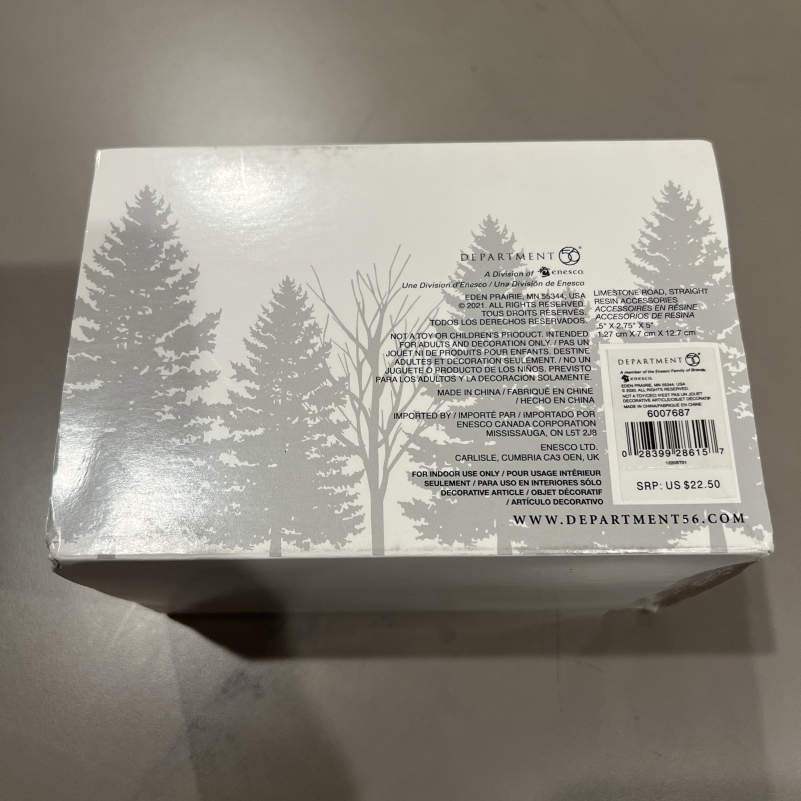 Dept 56 Village Accessories Limestone Road Straight 4 Pc Set #6007687