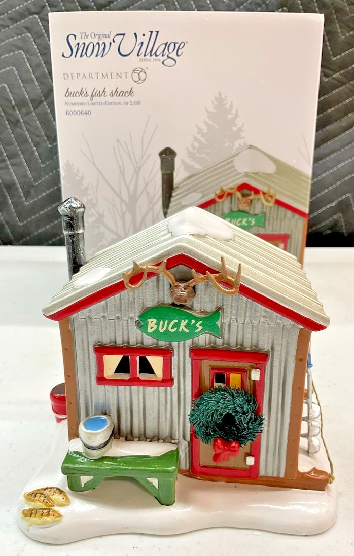 Dept 56 Snow Village, Buck’s Fish Shack 6000640 Ltd. Edition RET NEW – FREE SHIP