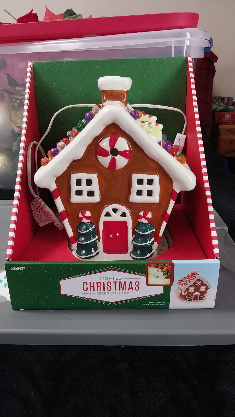 Hobby Lobby Christmas Light Up Ceramic Gingerbread House (In Original Packaging)