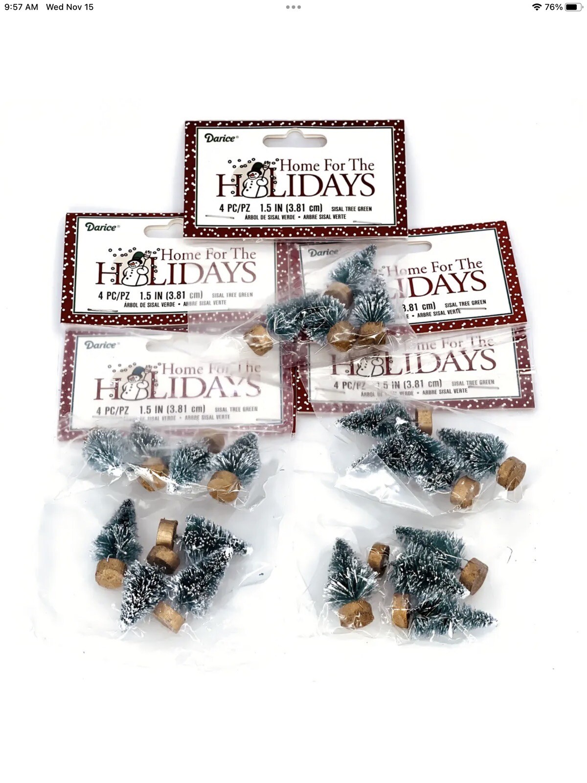 NIB Miniature Christmas RR Train Village Tree Flocked 20 Pc Lot 1 1/2” Crafts