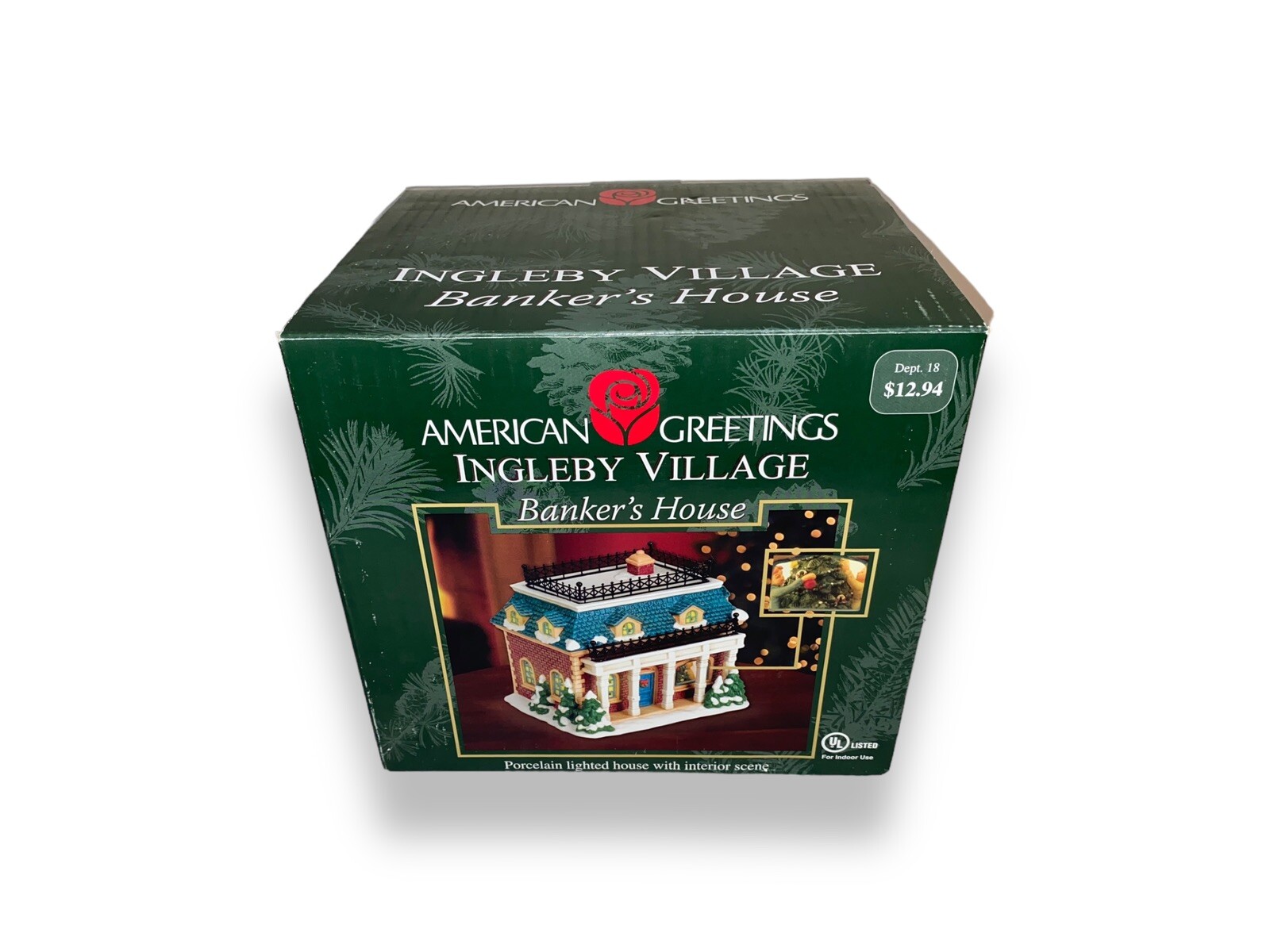 American Greetings Ingleby Village Banker’s House Lighted Ceramic Christmas NIB