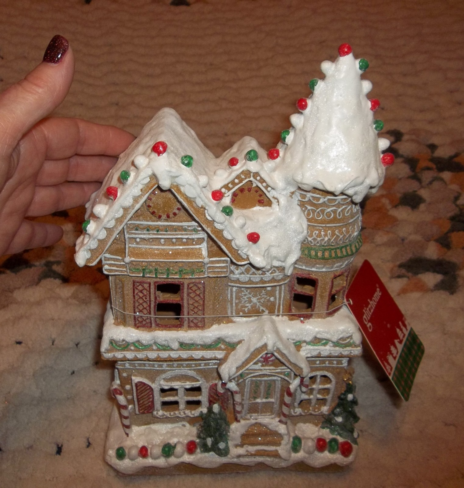 North Pole Bekery Gingerbread House 12” NWT GLITZHOME