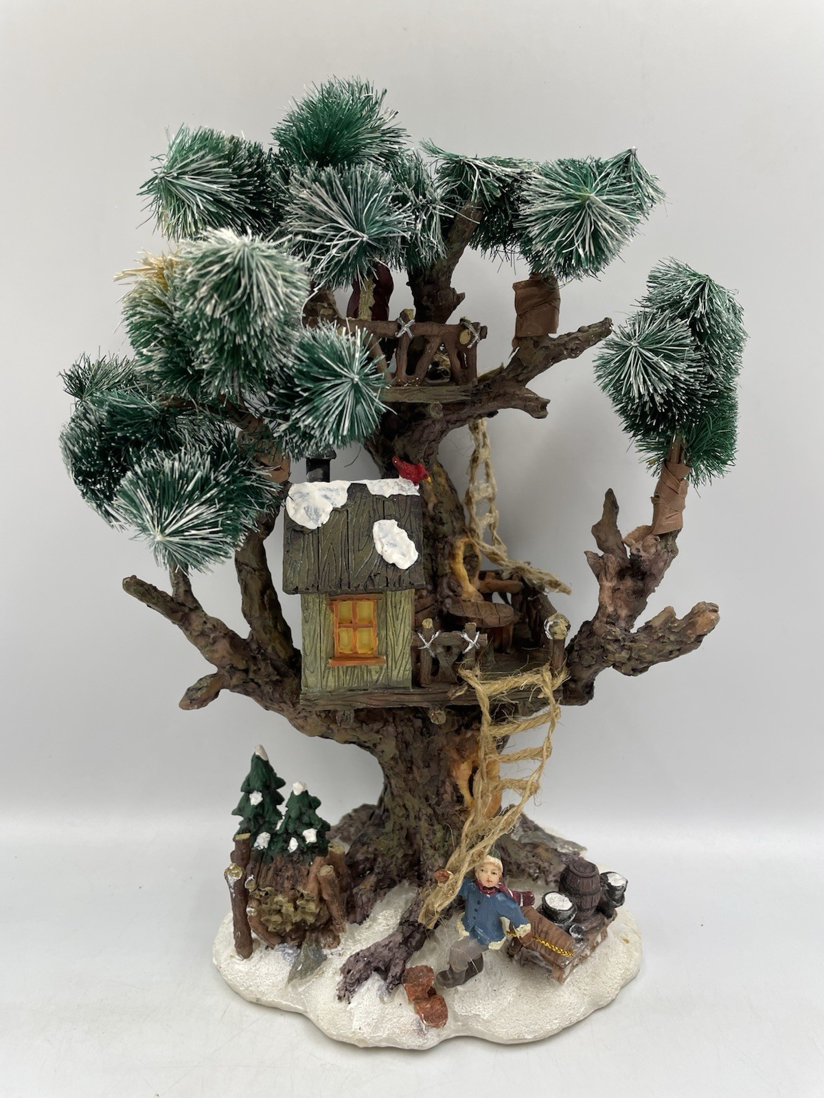 Vintage Santa’s Workbench Tree House With Lookout Tower 2002 Christmas Village
