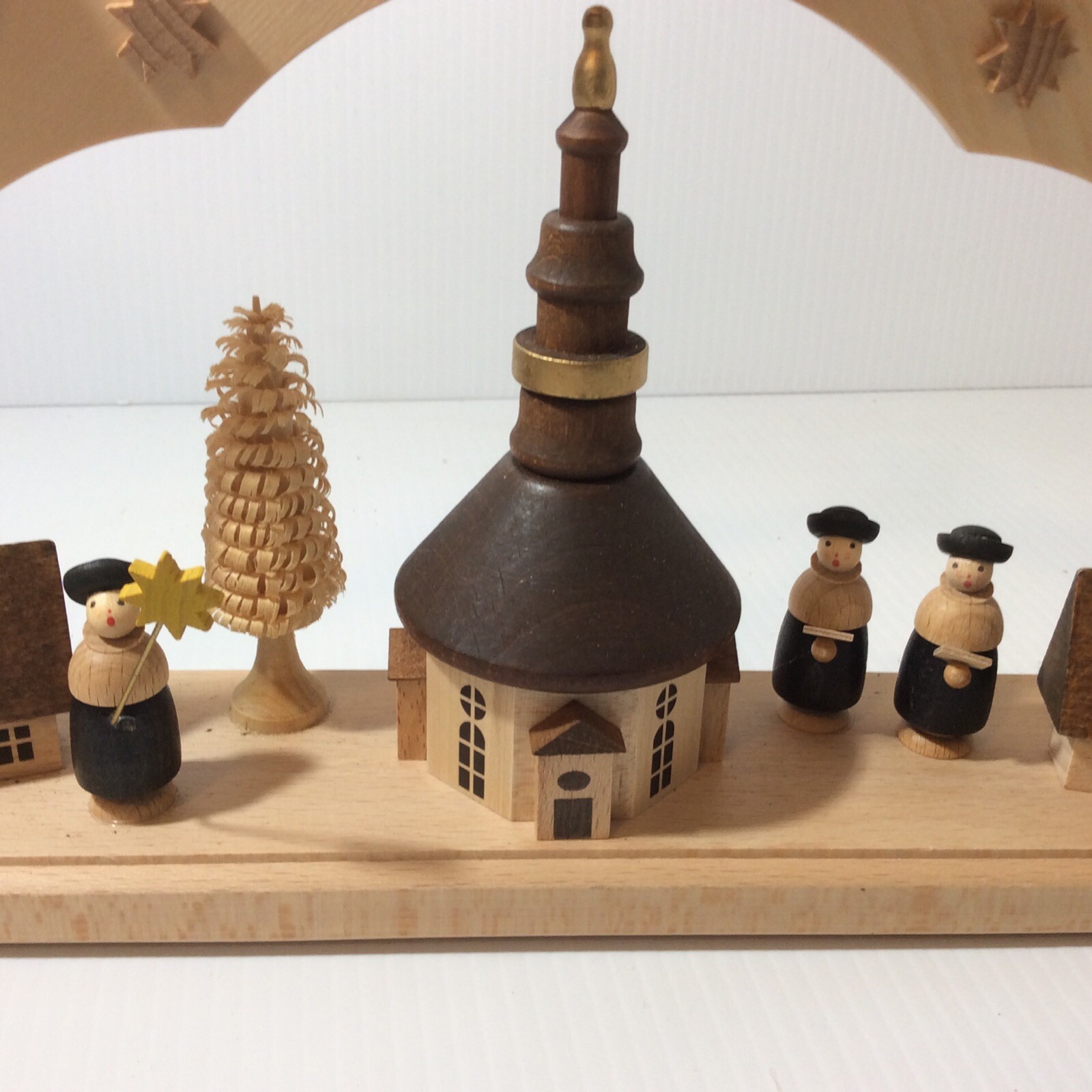 R G Seiffen Church Village Candle Arch Christmas Ornament Wood Handmade Germany