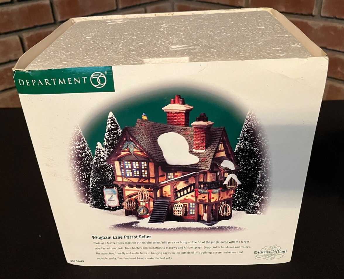 Department 56 “Wingham Lane Parrot Seller” Dicken’s Village In Box #58449