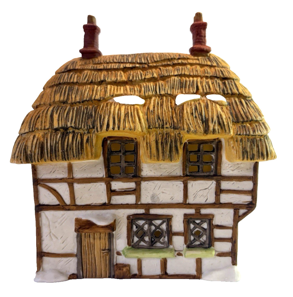 Dept 56 Dickens Village Thatched Roof Cottage Vintage 1985 Light-Up Tested