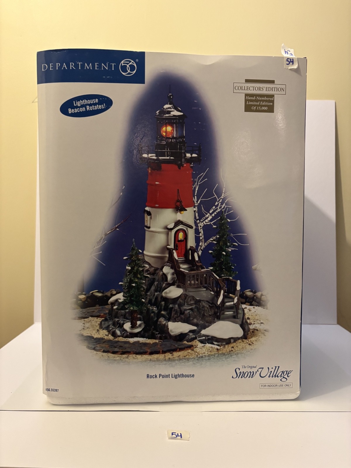 Department 56 Snow Village Rock Point Lighthouse Illuminated Boxed