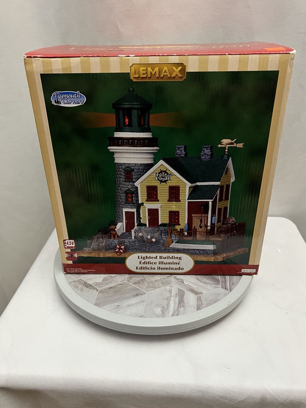 Lemax Plymouth Corners Oyster Point Lighthouse Lighted Village Building 2011
