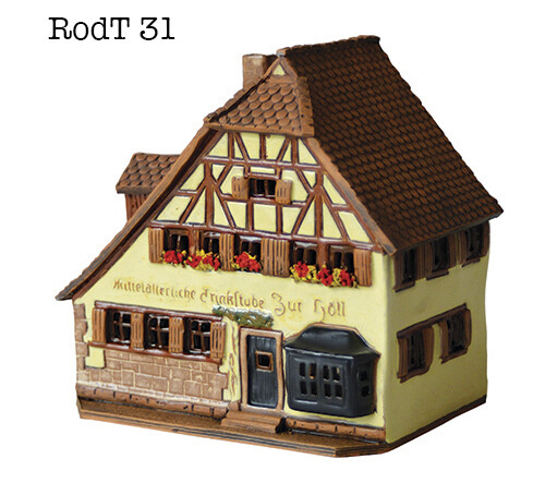 Ceramic house Christmas village Ceramic Candle Holder Rothenburg Germany Decor