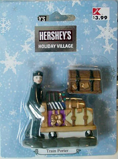 Hershey’s Holiday Village Train Depot Set Lot Deliveries All Aboard Train Porter