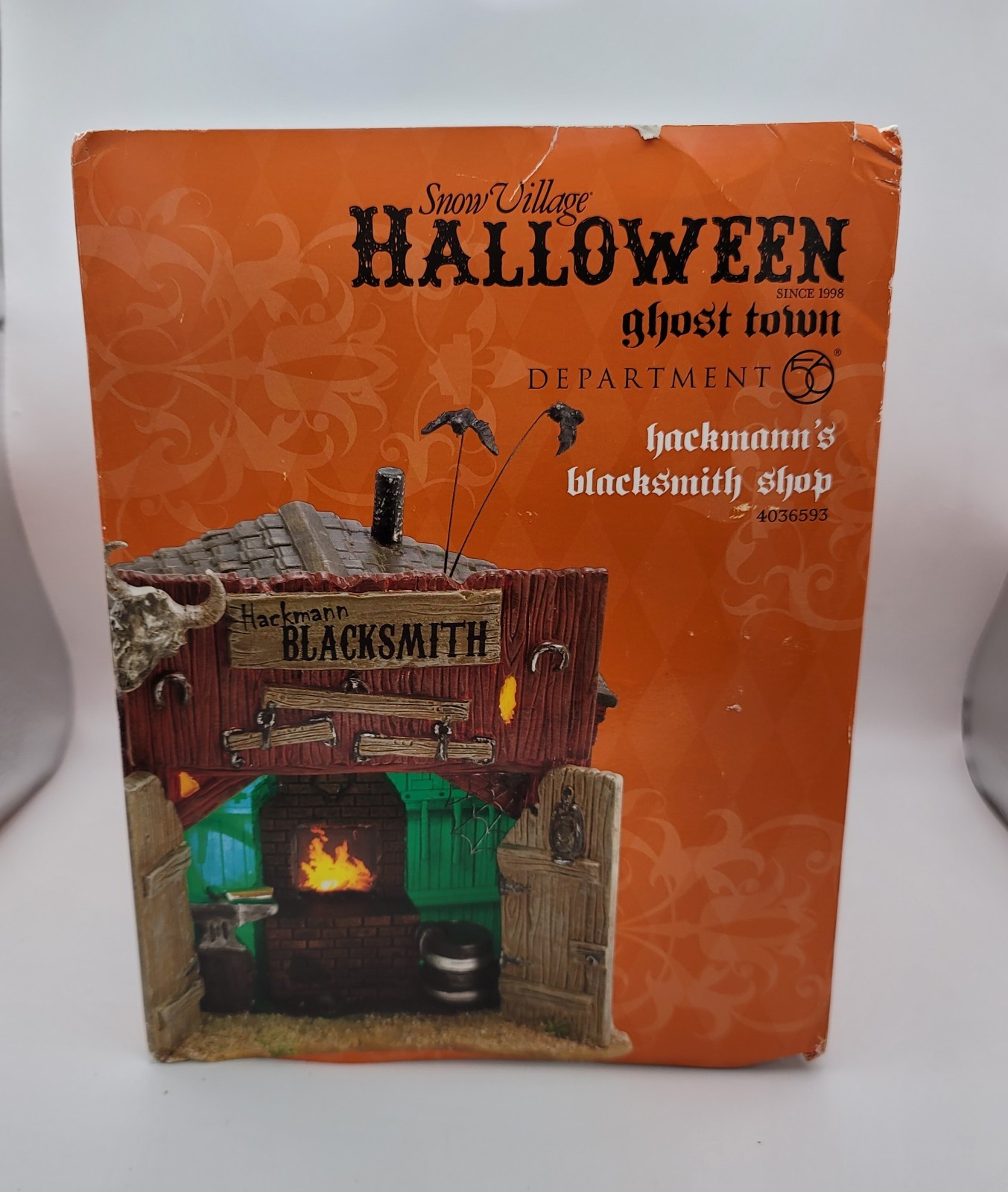 Dept 56 Halloween Ghost Town Hackmann’s Blacksmith Shop Lighted #4036593