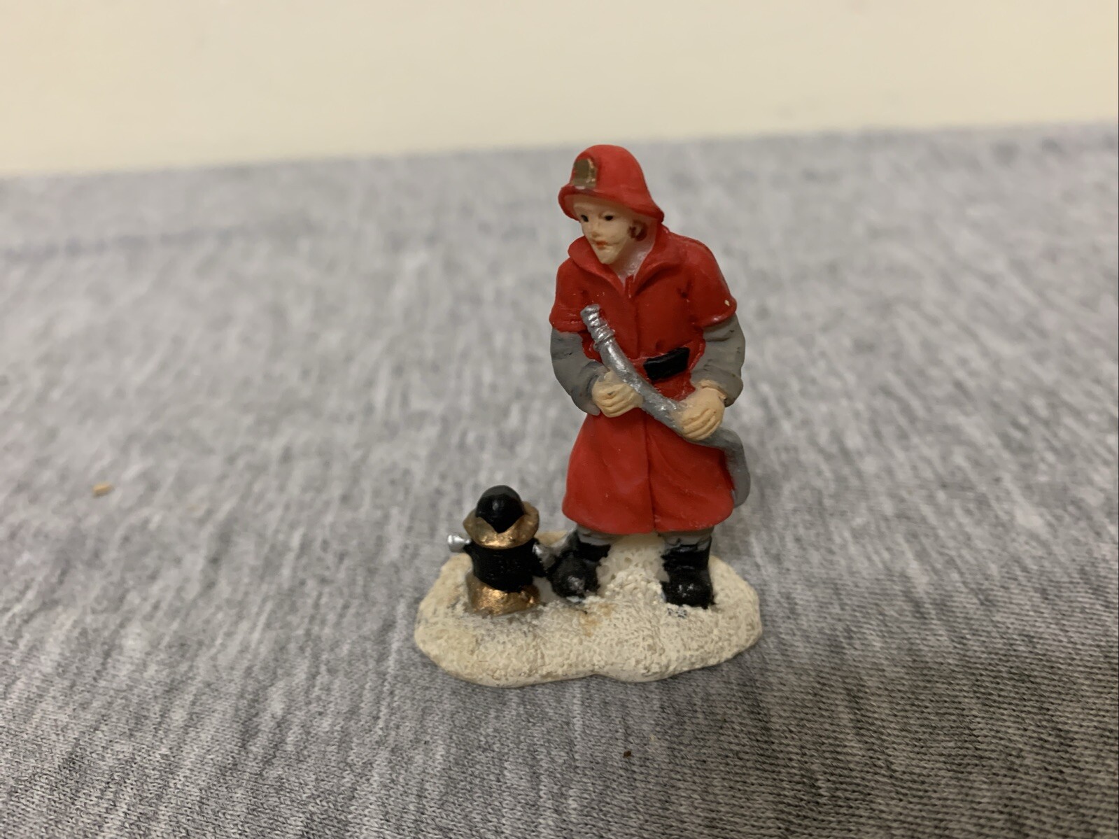 Vintage Christmas Village Miniature Firefighter Figurines Lot