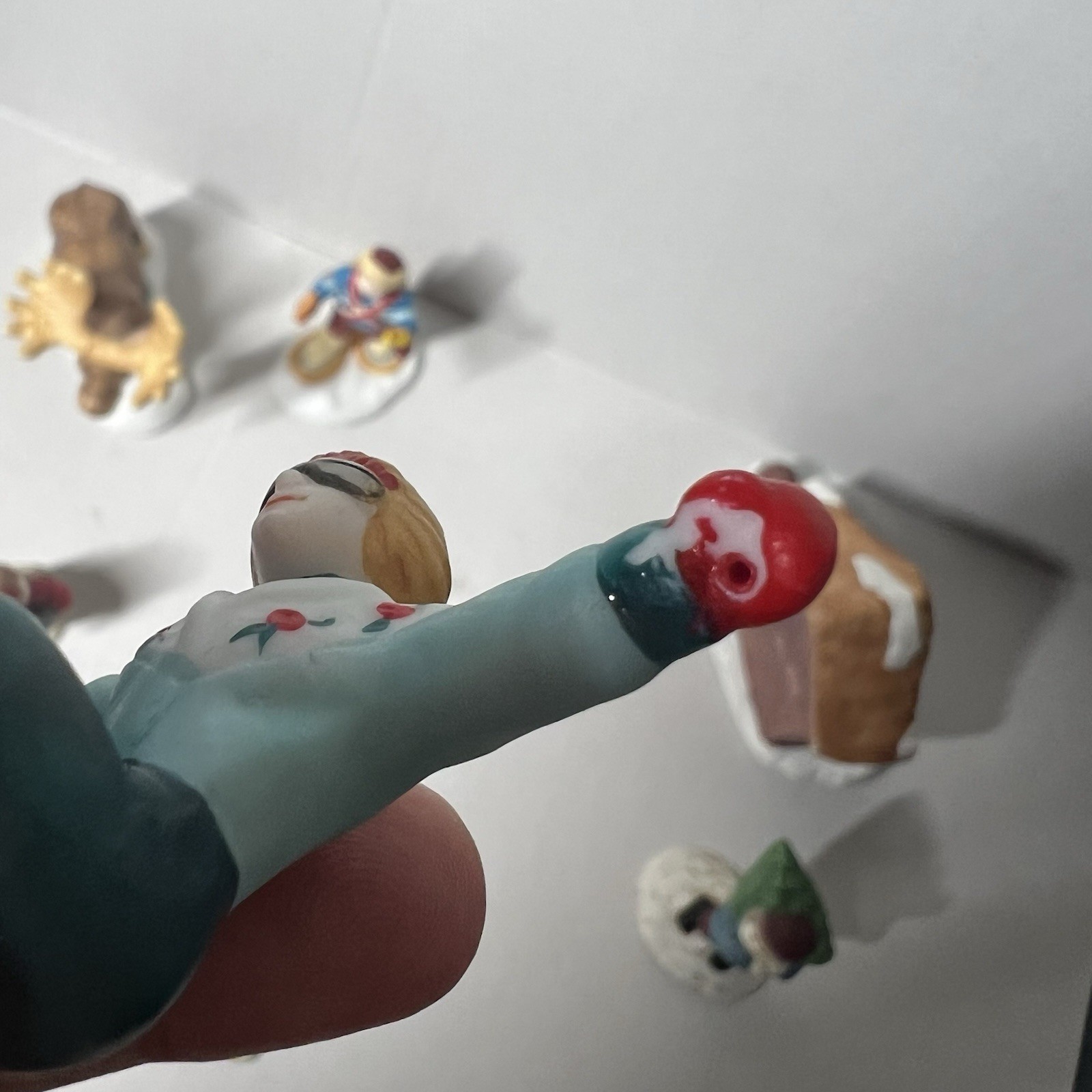 Vintage Christmas Village Figurine Lot Nativity Moose Skier Taiwan Philippines 7