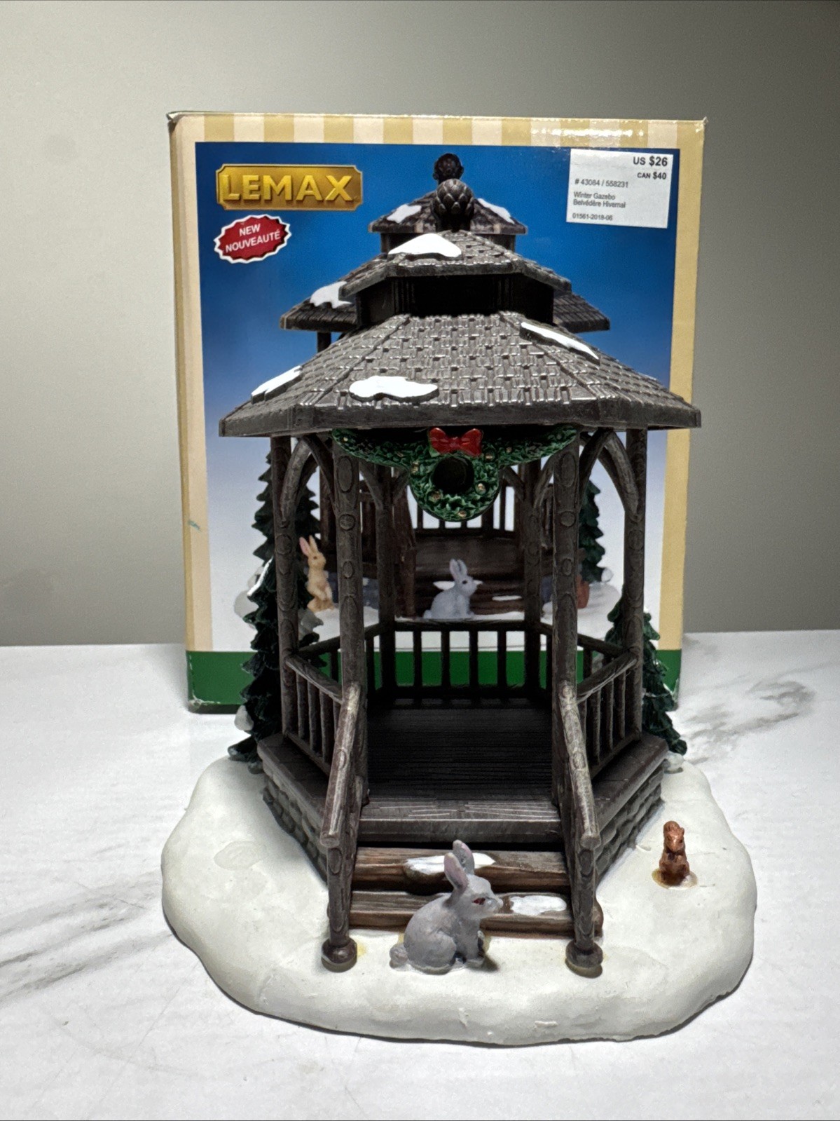 LEMAX Winter Gazebo #43084 Wooden Accessory in Box Same Day Shipping