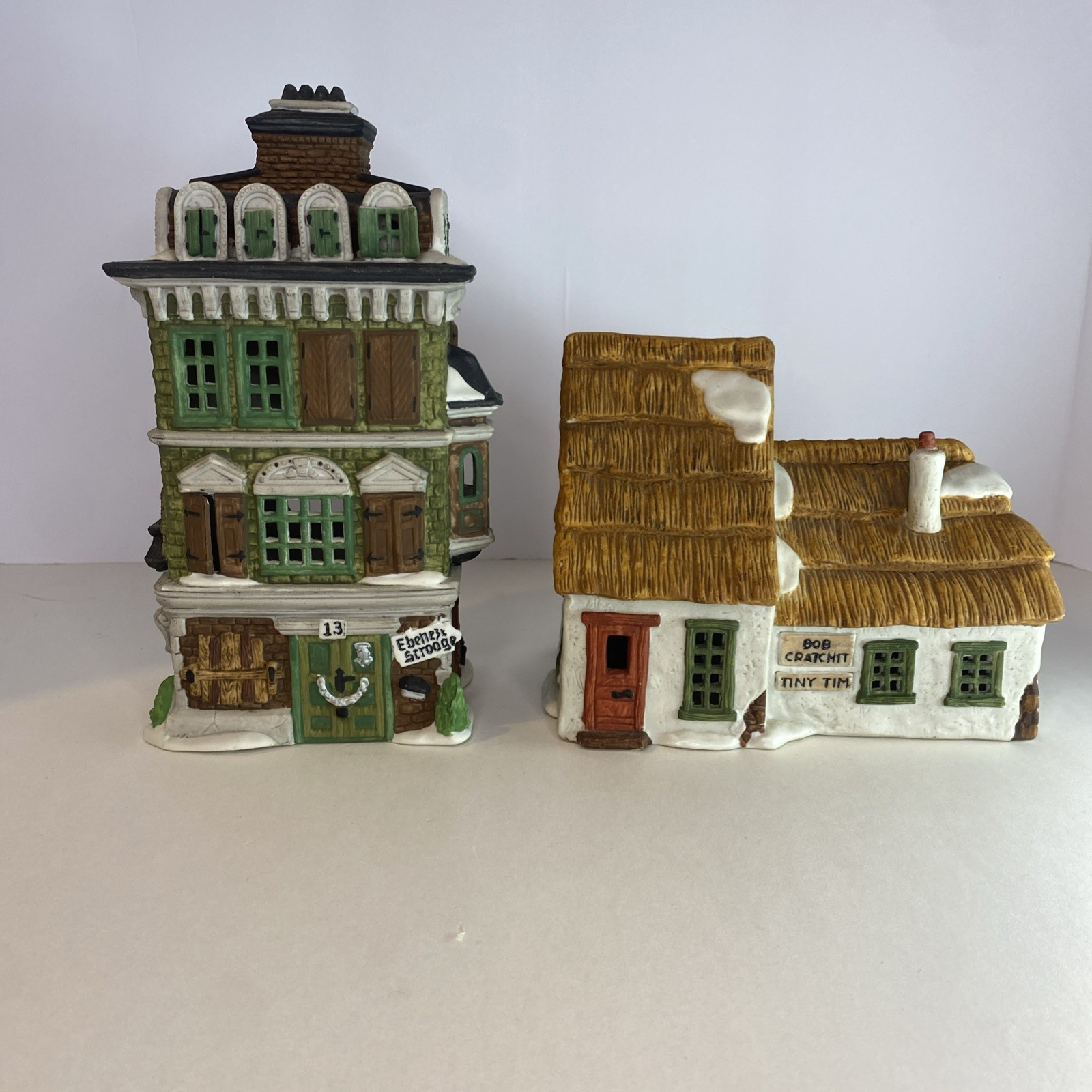 Dept 56 Dickens Village Lot Ebenezer Scrooge Flat 1989 & A Christmas Carol 1986