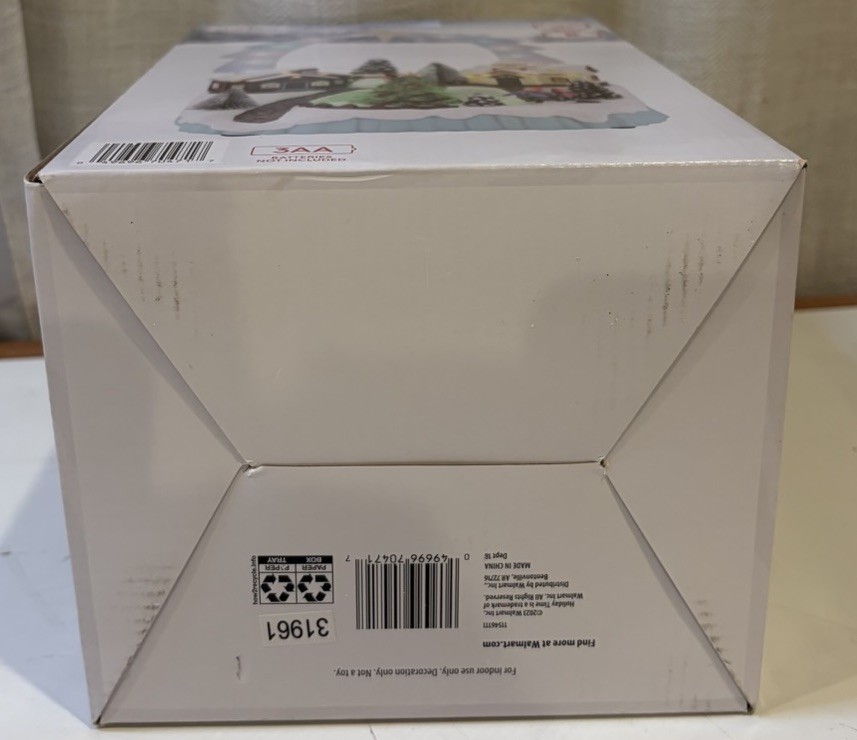 New 2023 Holiday Time CHRISTMAS VILLAGE SCENE Lights Up & Plays 8 Carols NIB