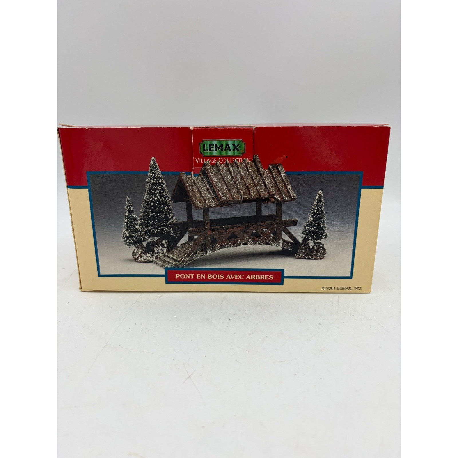 Lemax Christmas Village Wooden Bridge with Trees Cardinal 14618A Decor 2001 Box