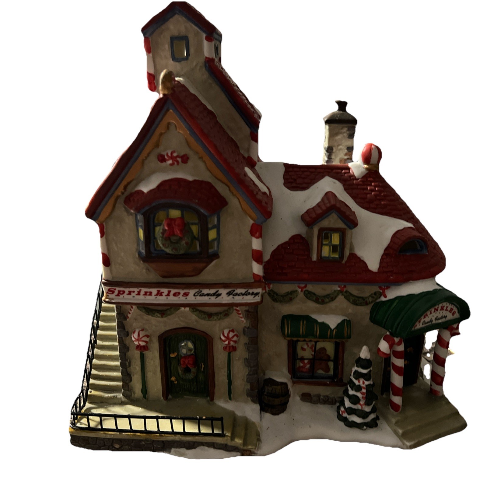 St Nicholas Square Christmas Village “Sprinkles Candy Factory Store”Lighted Mint