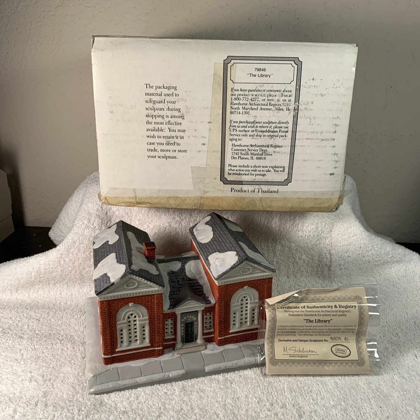 HAWTHORNE PORCHLIGHT NORMAN ROCKWELL 79846 THE LIBRARY W/ COA & BOX More InStore