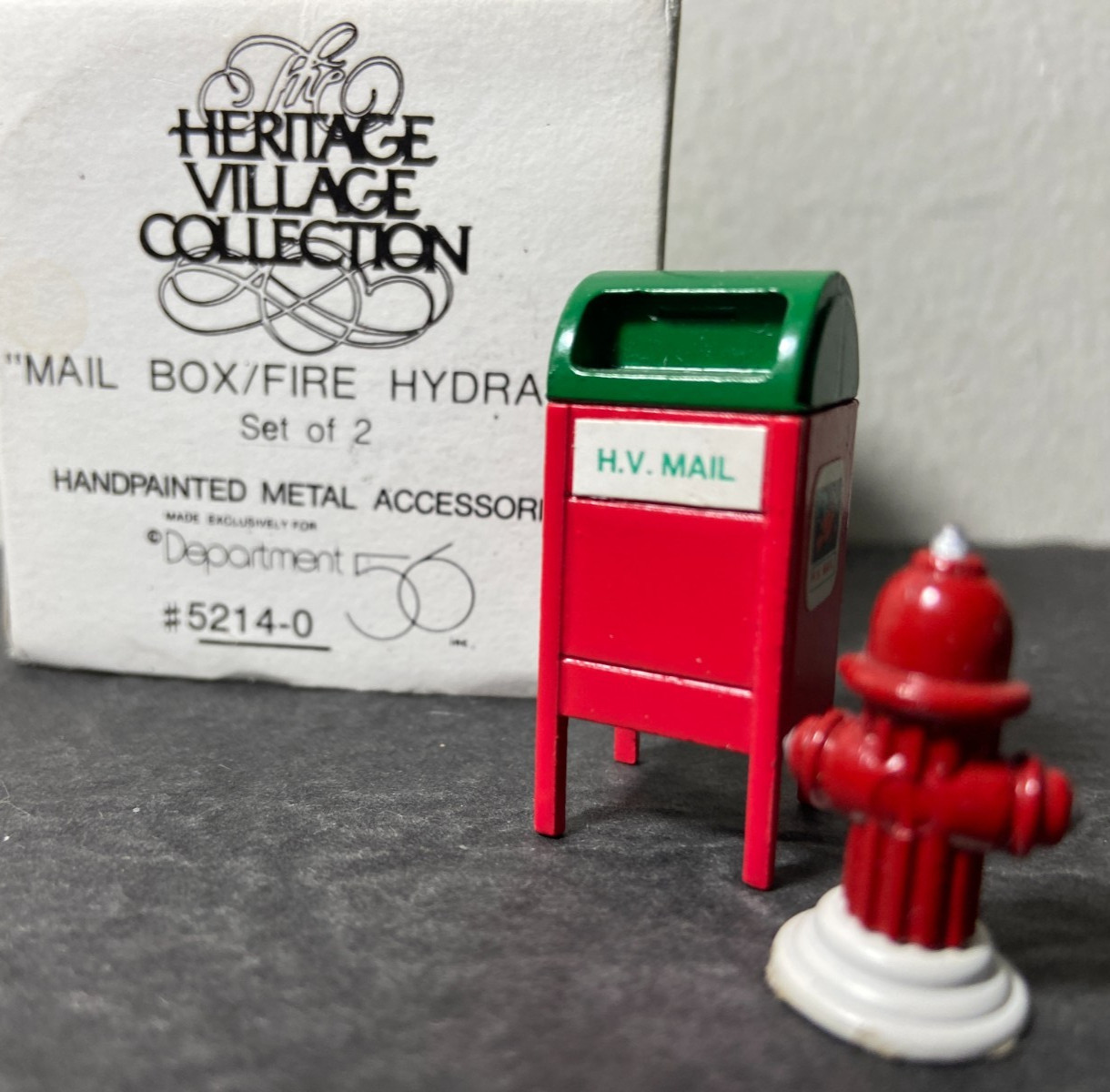 Dept 56 MAIL BOX & FIRE HYDRANT Metal Snow Village Accessories 5214-0