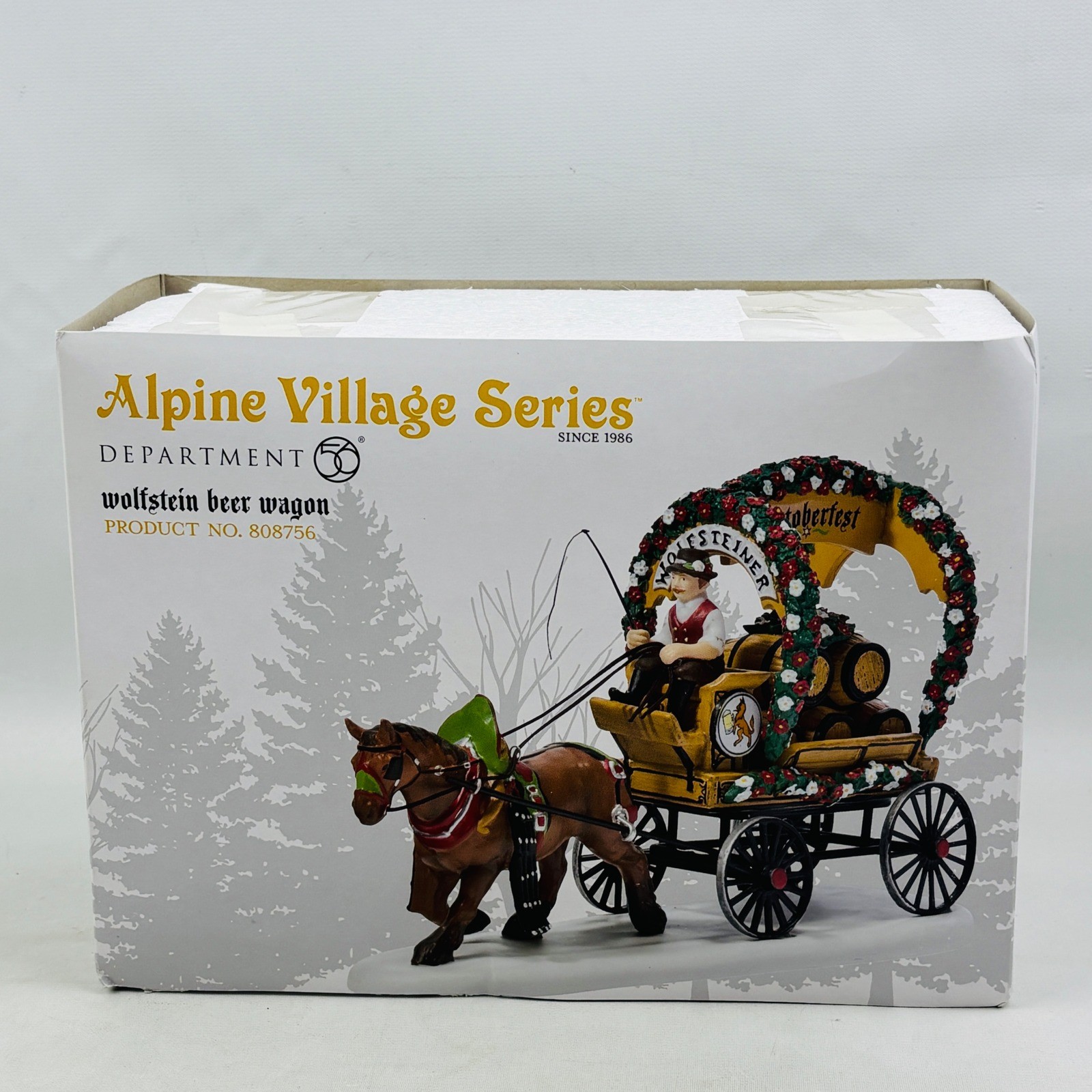 Dept 56 Alpine Village Wolfstein Beer Wagon Oktoberfest Horse Carriage 808756