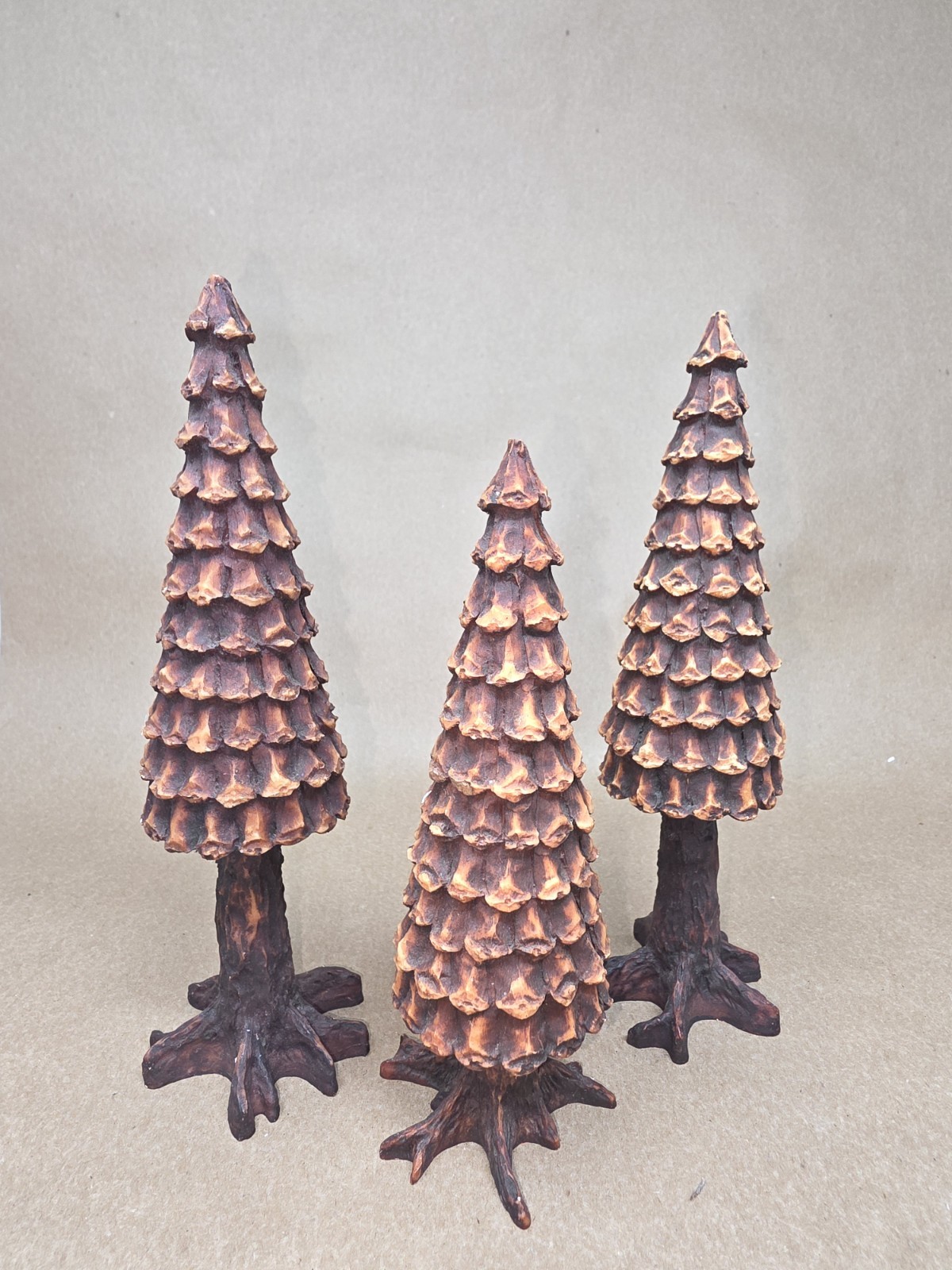 PINE CONE TREES #5221-3 SET OF 2 DEPT 56 + 1 Single Tall Tree in Boxes
