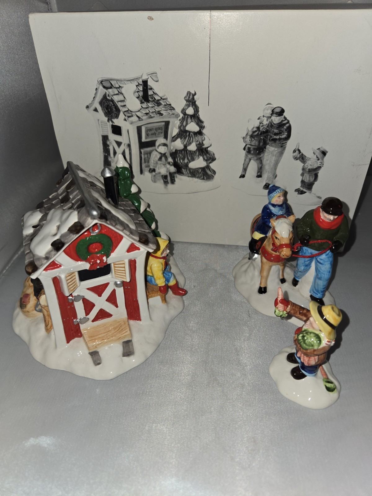 Dept 56 Snow Village Pint-Size Pony Rides #5453-4 w/Box & Styrofoam