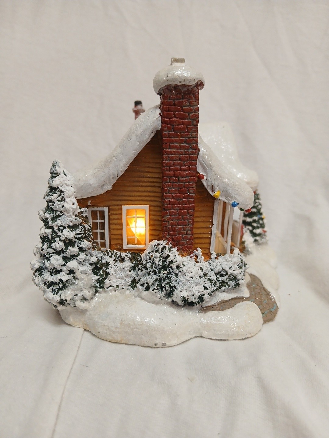 Thomas Kinkade Childhood Home Lighted Village Teleflora 2008 Christmas Cottage