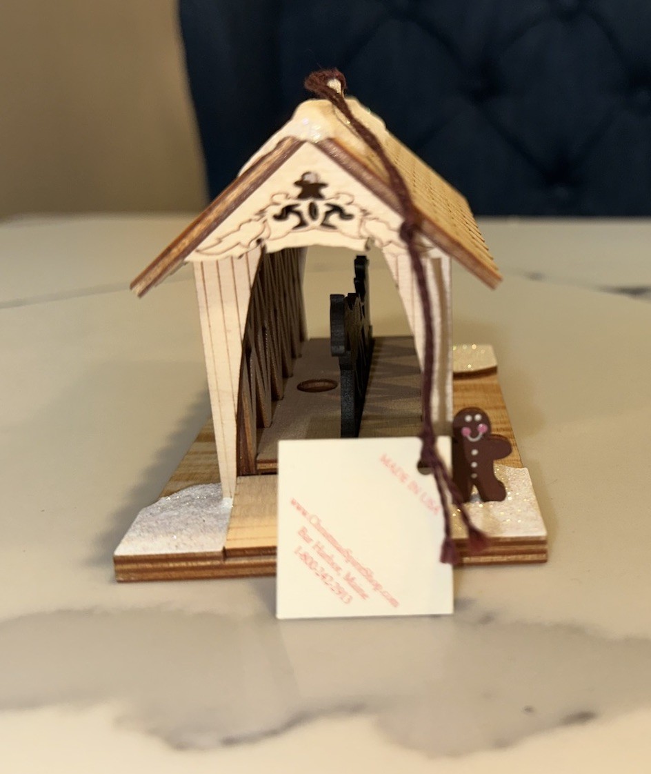 Ginger Cottages Covered Ginger Bridge-One Horse Open Sleigh Ornament