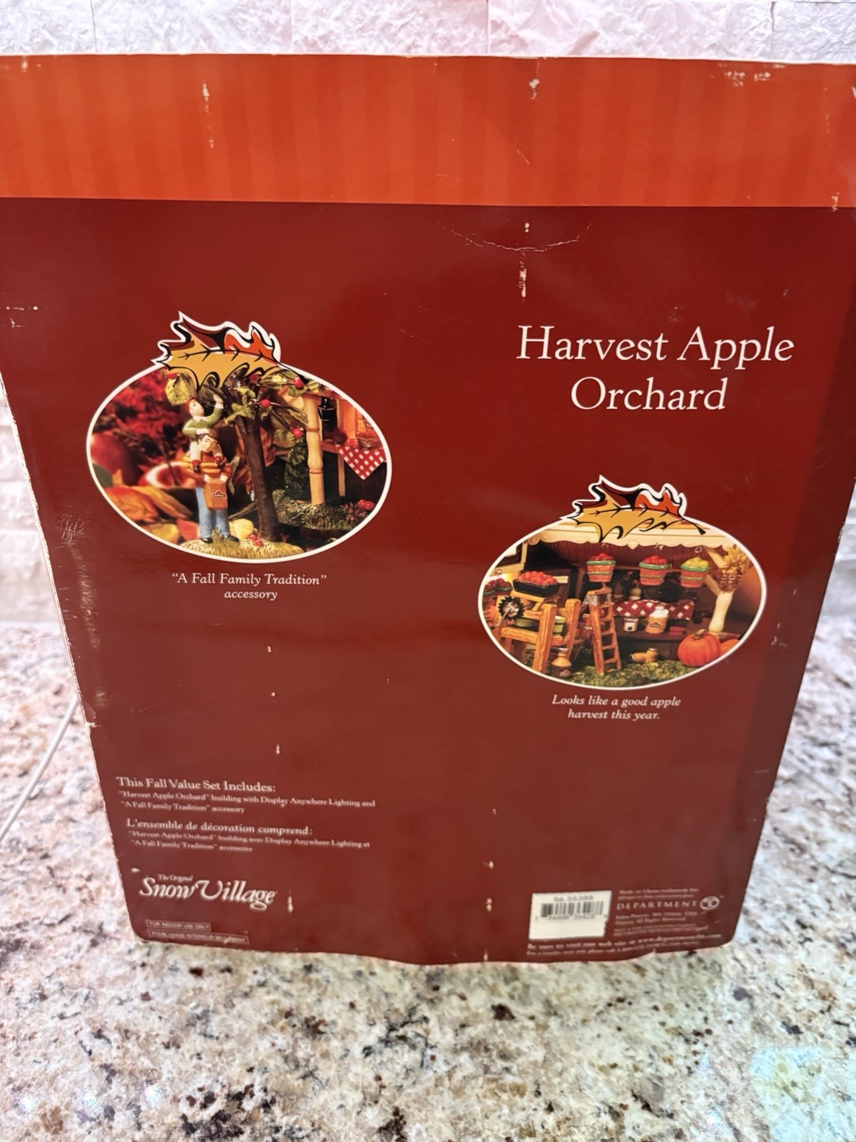 Dept 56 Harvest Apple Orchard Snow Village Halloween 2005 Value Set W/ Box