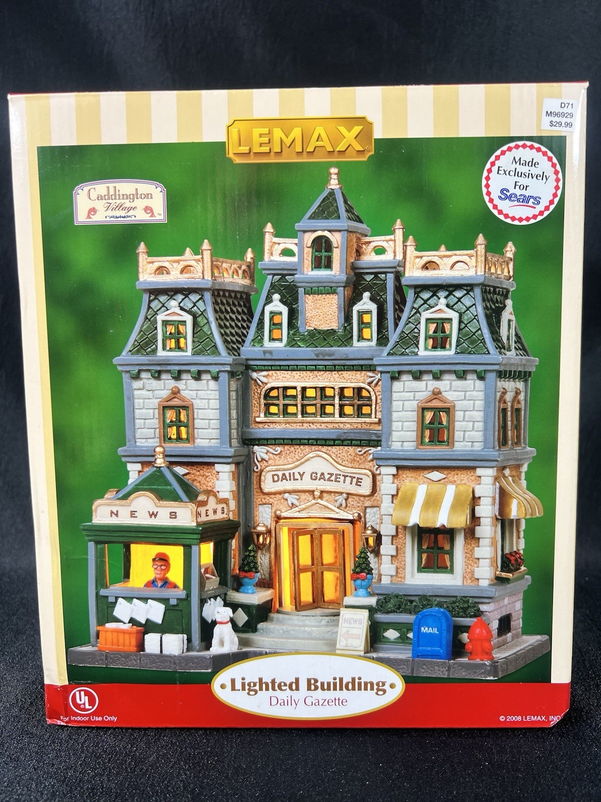 Rare New in Box Lemax Caddington Village Lighted Building Daily Gazette #85759