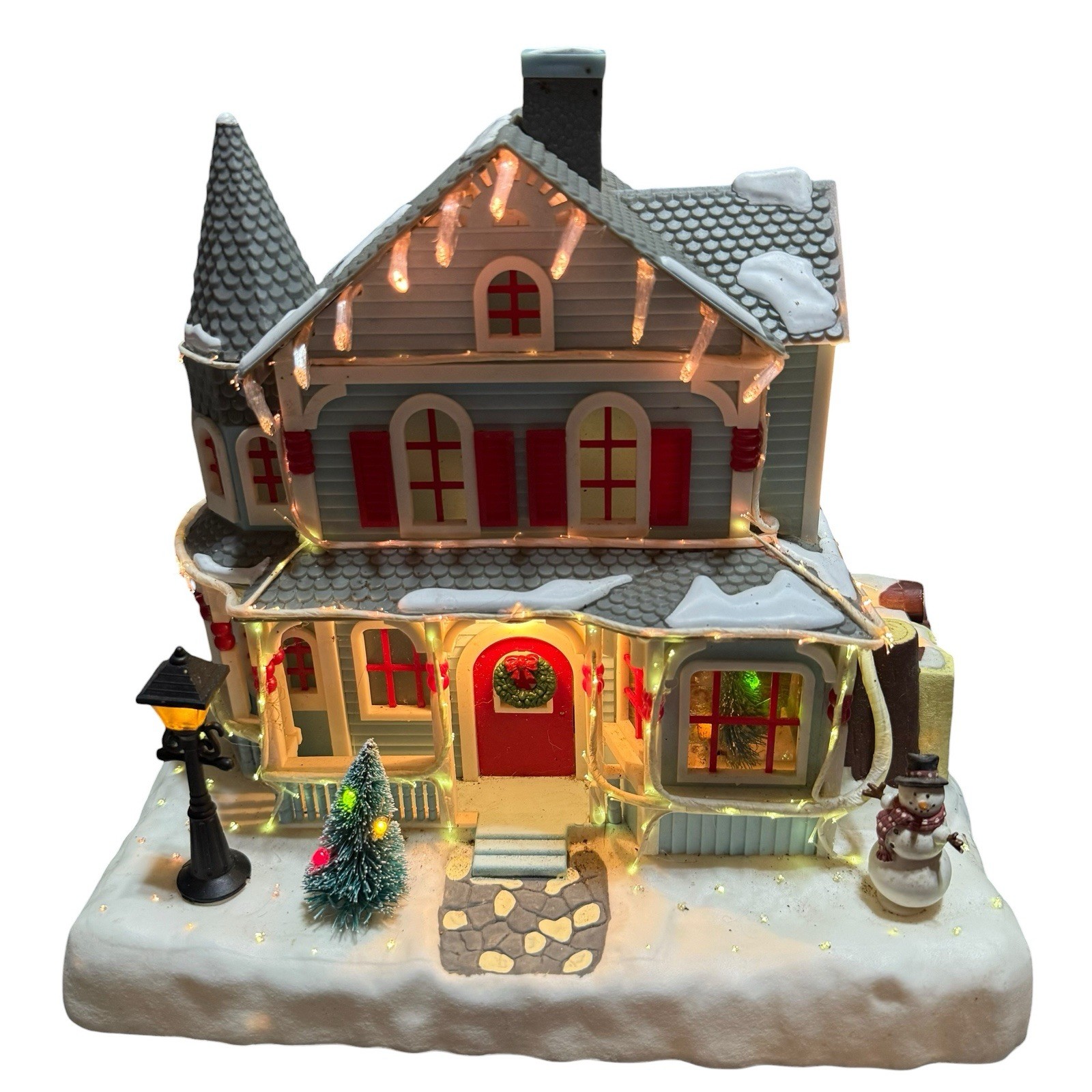 Avon 2001 Christmas HOLIDAY SPLENDOR LIGHTED FIBER OPTIC HOUSE Color Changing