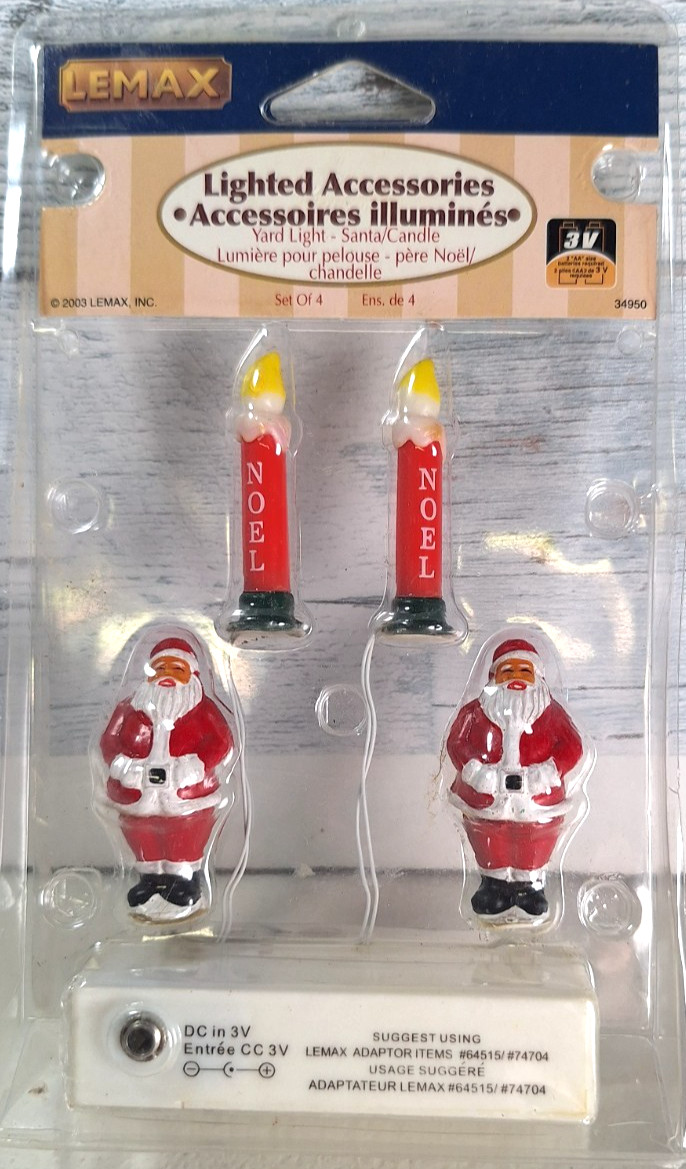 LEMAX Santa Candle Yard Lights Lighted Accessories Blow Mold Noel 2003 34950