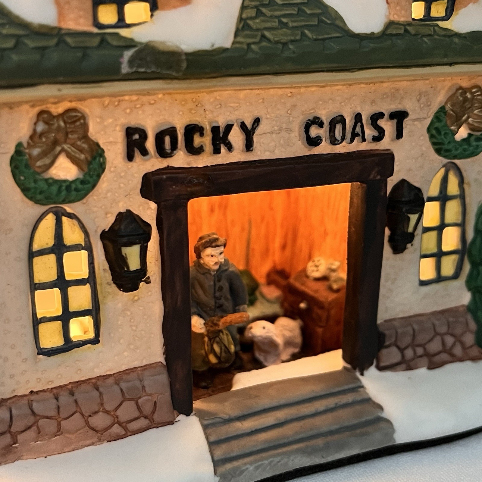 Town Square Collectibles Rocky Coast Lighthouse Lighted Village With Light Cord