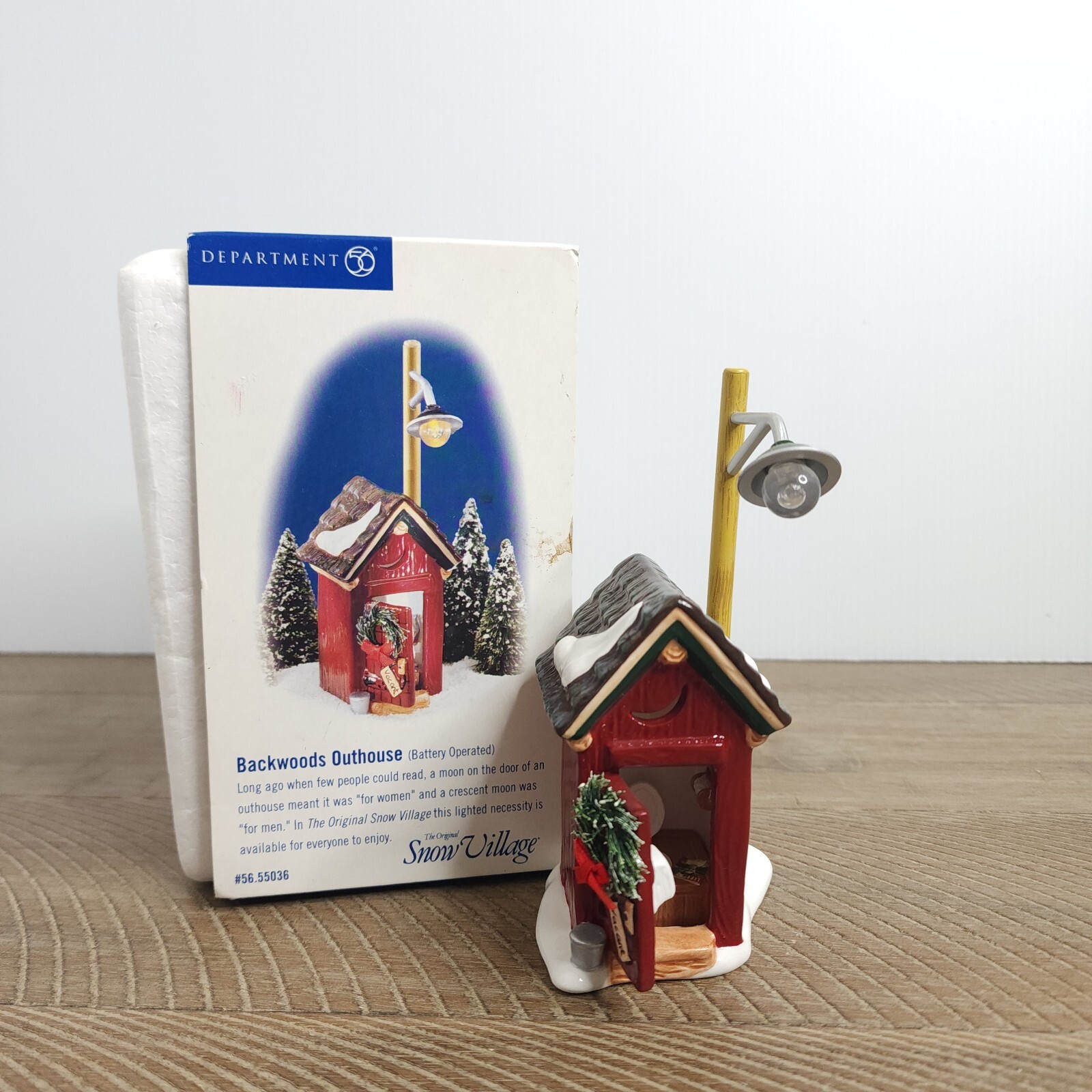 Dept 56 Original Snow Village Backwoods Outhouse Moon On The Door Works