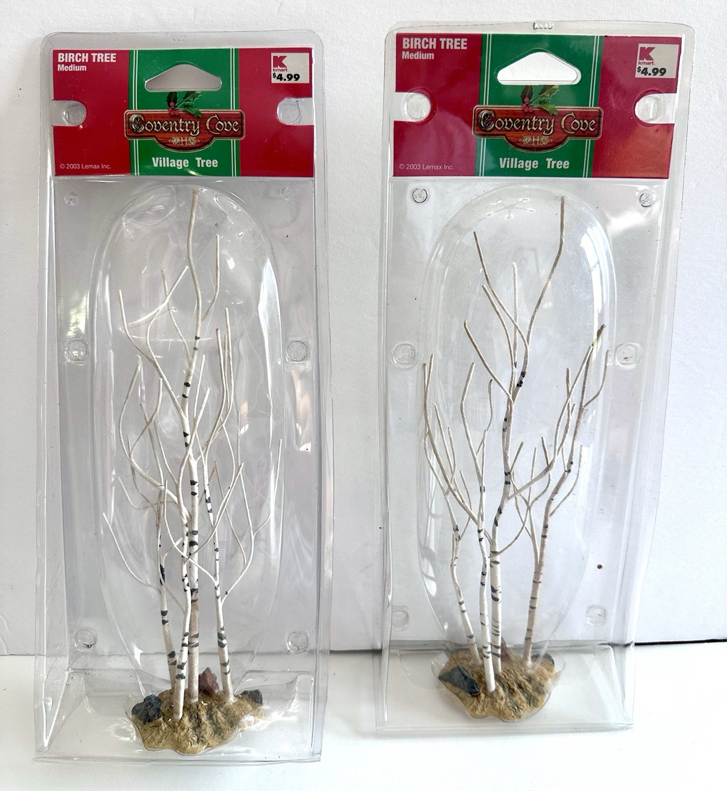 Lemax two Coventry Cove Village Trees Medium Birch Tree 2003