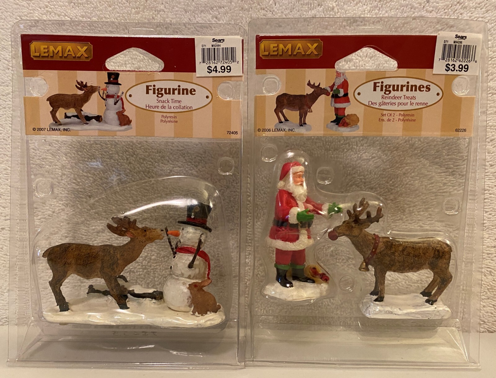 Lemax Christmas 2006 Reindeer Treats, Set of 2 #62226 & 2007 Snack Time #72405