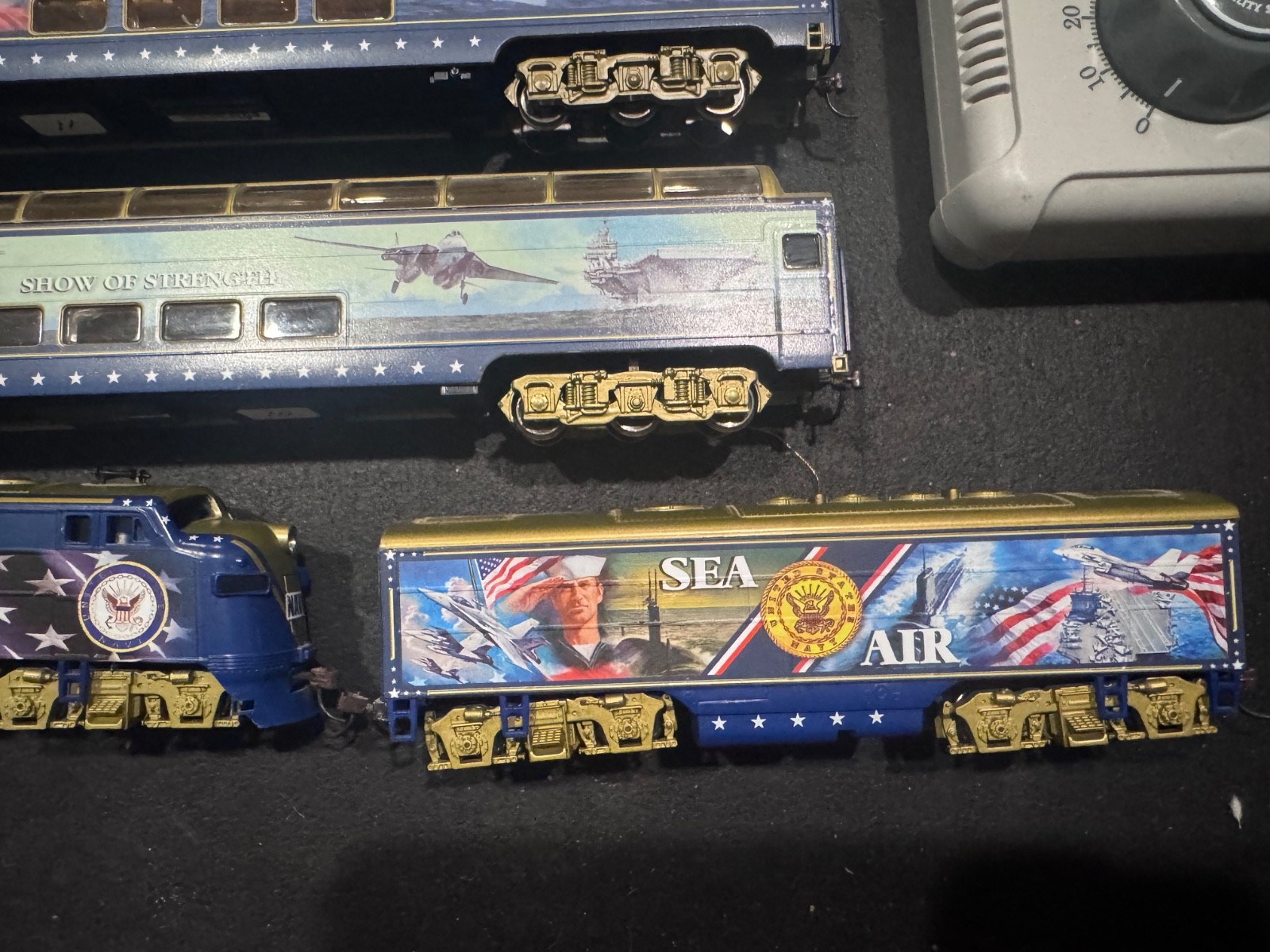 Hawthorne Village Navy Express Train set 12 piece and new tracks Scale Train