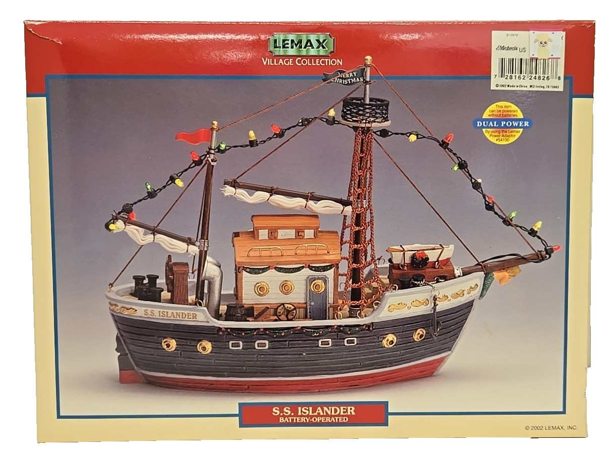 Lemax Village Collection SS Islander Batt Op 2002 Vtg Christmas 24826A Ship Boat