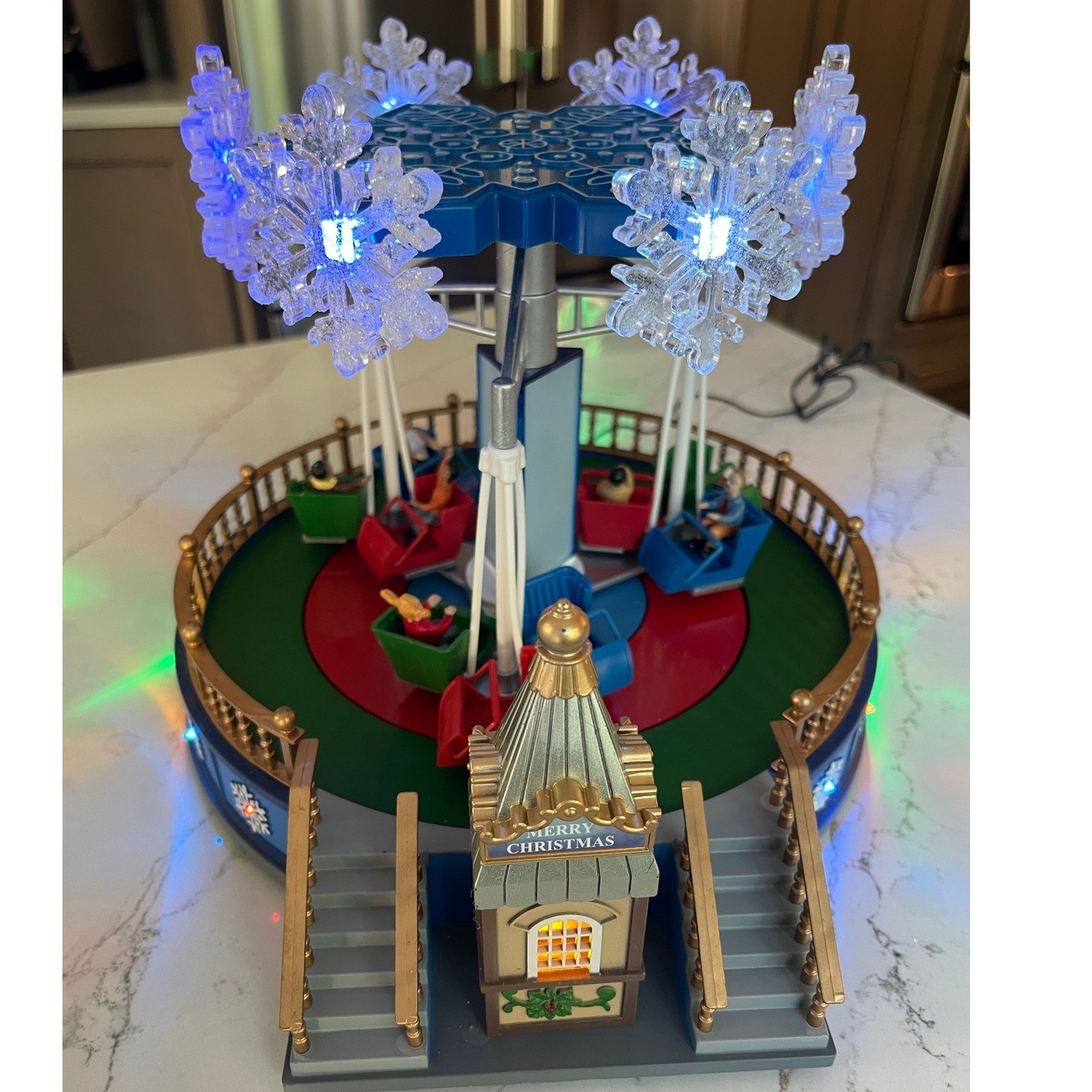 Carole Towne SNOW BLIZZARD RIDE Animated Christmas Village LED