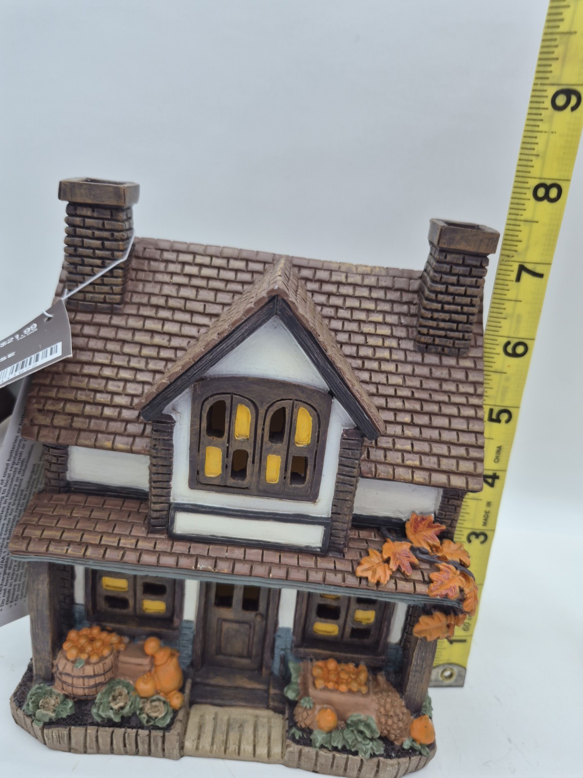 Hobby Lobby Cozy Fall Cottage House Light Up Pumpkins Brown 7.5in Tall